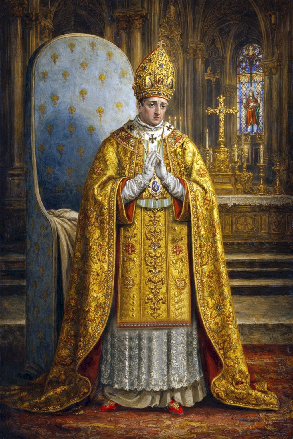 The Supreme Pontiff vested for the Divine Liturgy