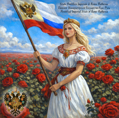 Allegorical representation of the Pontifical Imperial State flag