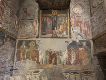 Ancient frescoes within Santa Maria Antiqua