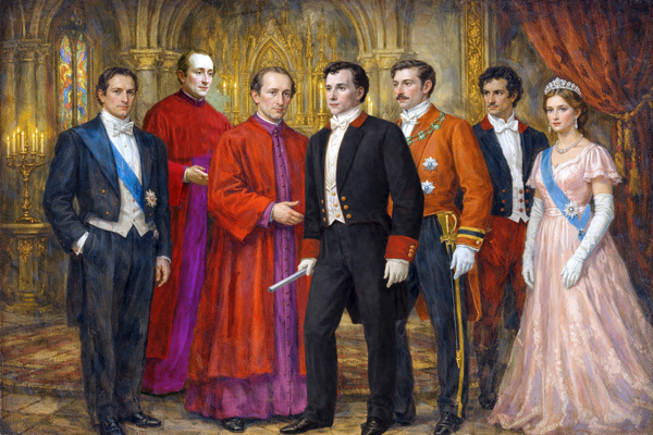 Illustration of members of the Pontifical Court