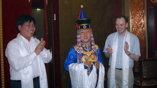 Pope Radislav during cultural exchange in Inner Mongolia
