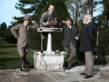 Nikolai Nikolaevich Johnson and Grand Duke Mikhail Alexandrovich with guests at Knebworth Castle