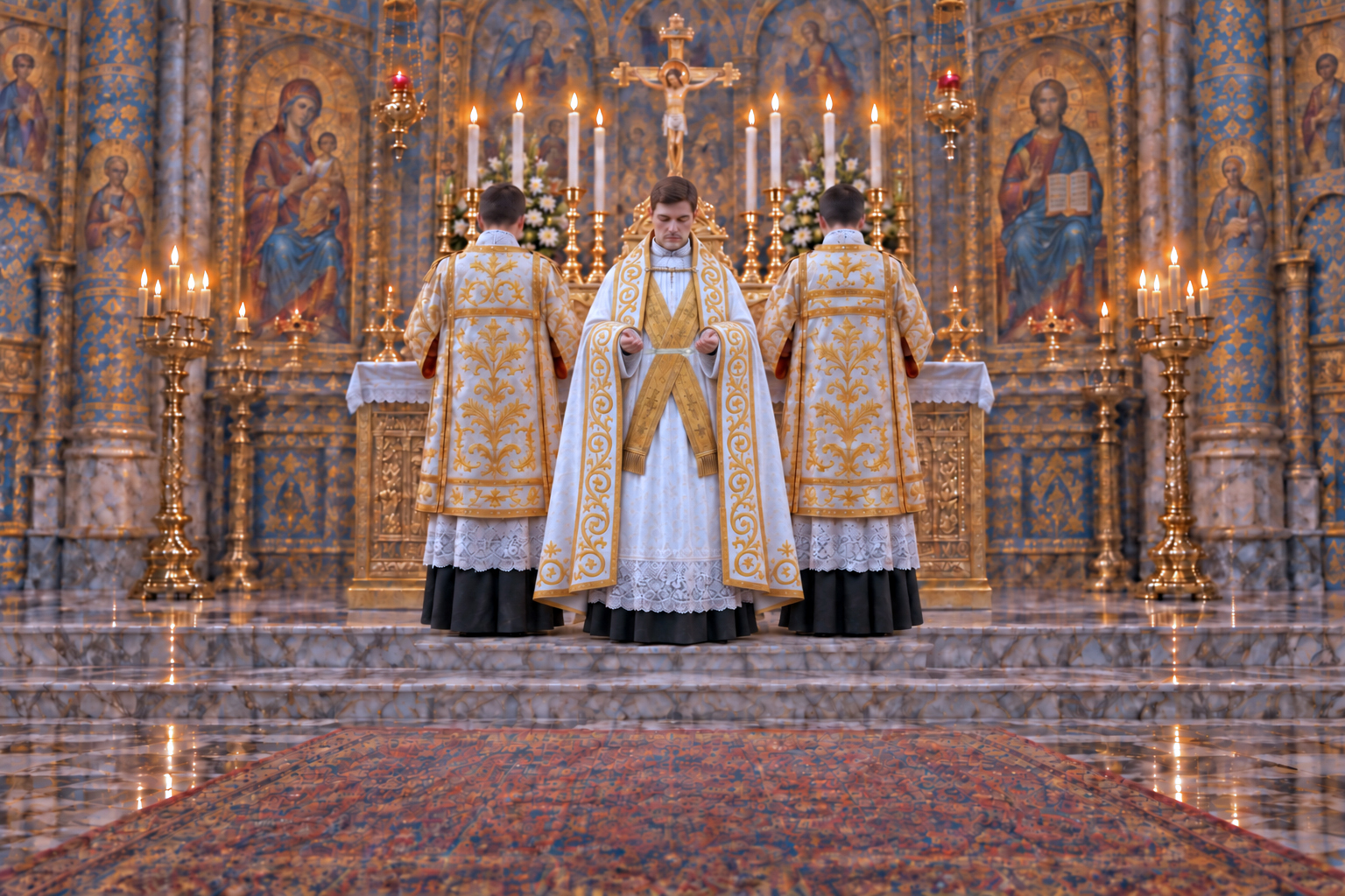 Priest greeting the people during the Preface