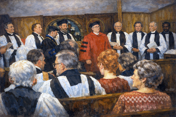 Commemorative artwork of a Saint George theological commencement